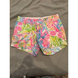 Lilly Pulitzer Callahan Shorts Size 2 Colorful Floral Print Cotton
